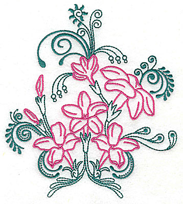 Embroidery Design: Sweet Jasmine design F large 7.31w X 8.31h