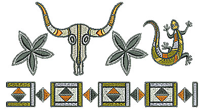 Embroidery Design: Southwestern design border 6.77w X 3.72h