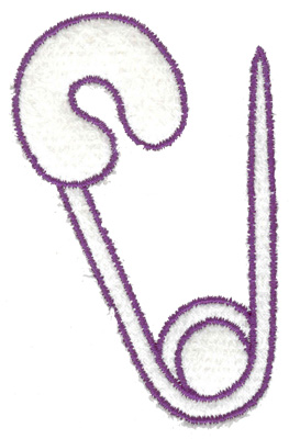 Embroidery Design: Diaper pin infant baby large 2.32w X 3.66h