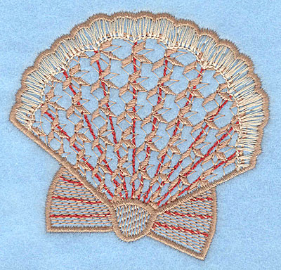 Embroidery Design: Clam  3.38"h x 3.50"w