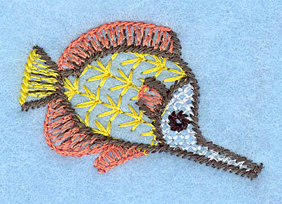 Embroidery Design: Tropical fish single  1.35"h x 2.03"w