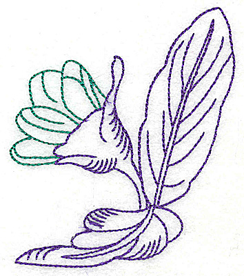 Embroidery Design: Tropical Flower D 3.19w X 3.83h