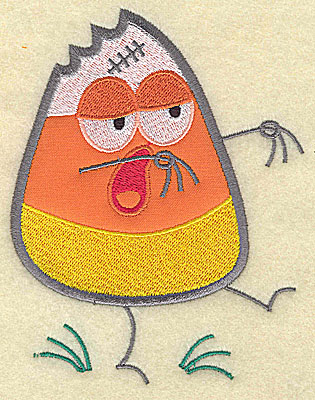 Embroidery Design: Candy Corn applique ghoul large 5.75w X 7.38h