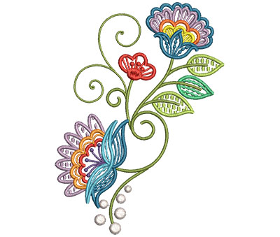 Embroidery Design: Fashionable Flower 5 4.37w X 6.00h