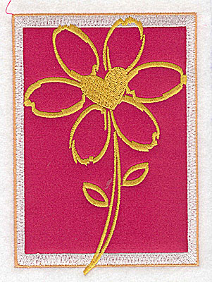 Embroidery Design: Valentine daisy applique large 3.49w X 4.98h