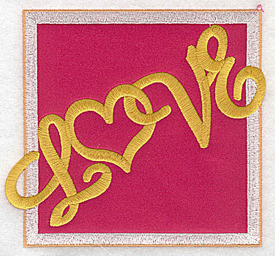 Embroidery Design: Love applique large 4.99w X 4.52h