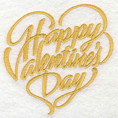 Embroidery Design: Happy Valentine's Day 3.75w X 3.85h