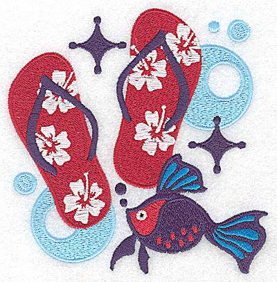 Embroidery Design: Flip-flops large 4.82w X 4.95h