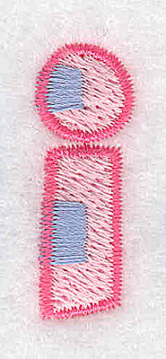 Embroidery Design: I small 0.47w X 1.28h