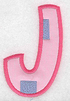 Embroidery Design: J applique large 2.33w X 3.68h