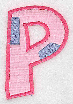 Embroidery Design: P applique large 2.49w X 3.72h