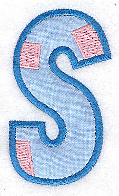 Embroidery Design: S applique large 2.17w X 3.71h