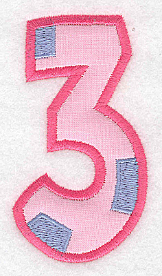 Embroidery Design: 3 applique large 1.99w X 3.66h