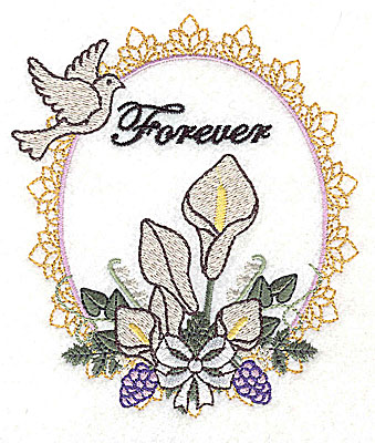 Embroidery Design: Forever Wedding design large with text  4.16w X 4.94h