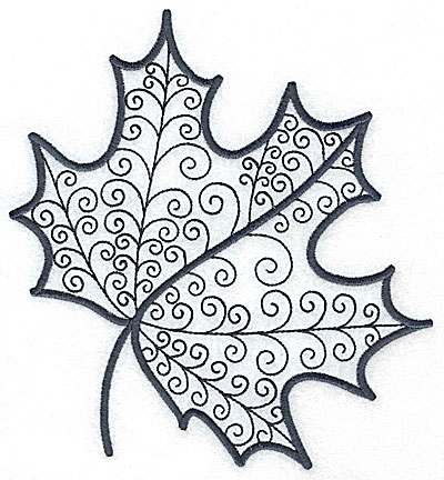 Embroidery Design: Leaf 6 large 6.45w X 7.01h