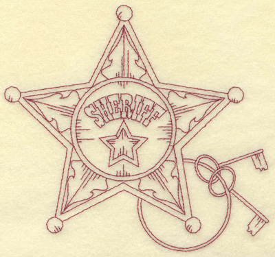 Embroidery Design: Sheriff badge large 6.51w X 6.11h