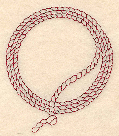 Embroidery Design: Redwork lasso 3.29w X 3.88h