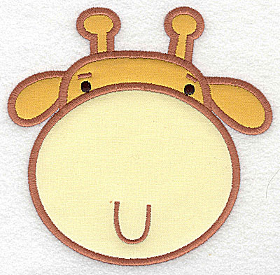 Embroidery Design: Giraffe head applique large 5.08w X 4.97h