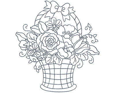 Embroidery Design: Blueworks Basket 2 Lg 4.56w X 4.94h