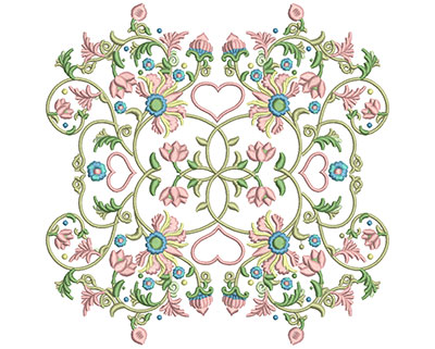 Embroidery Design: Harmony Floral 3 7.86w X 7.83h