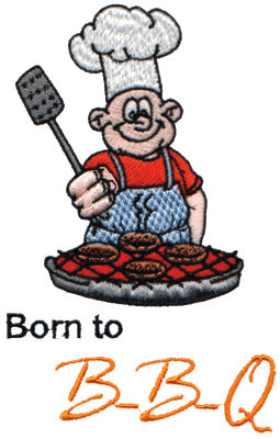 Embroidery Design: Born to BBQ3.59" x 5.69"