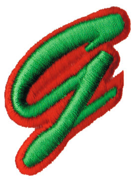 Embroidery Design: Script Foam G1.77" x 2.23"