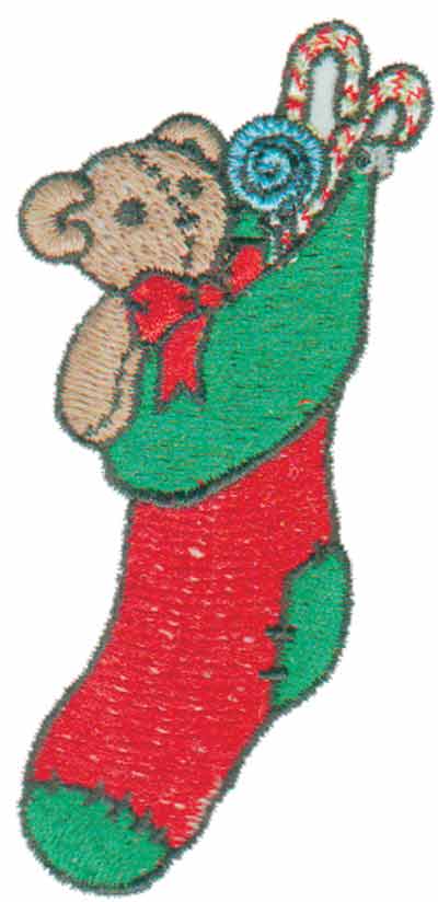 Embroidery Design: Stocking Stuffed1.57" x 3.47"