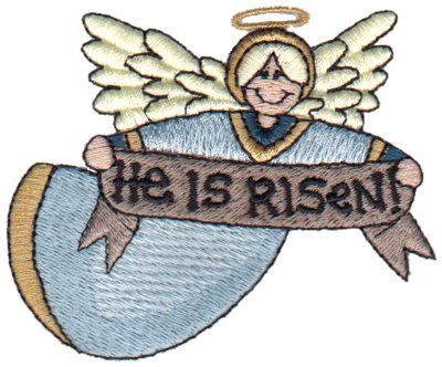 Embroidery Design: Angel - He Is Risen!3.27" x 2.64"