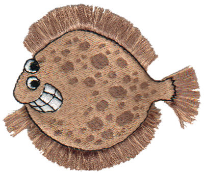 Embroidery Design: Fringe Flounder3.08" x 2.56"