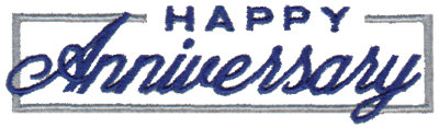 Embroidery Design: Happy Anniversary3.87" x 1.06"