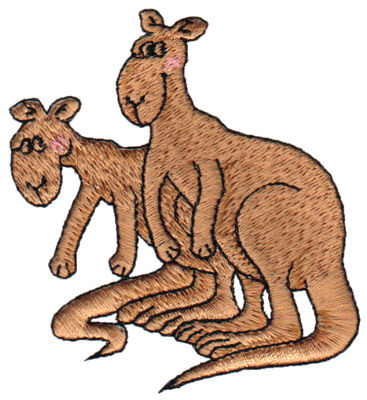 Embroidery Design: Kangaroo Pair2.83" x 3.28"