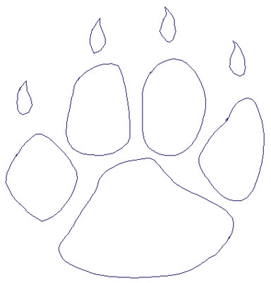 Embroidery Design: Reverse App Paw Print4.58" x 4.79"