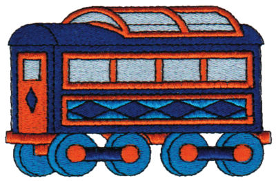 Embroidery Design: Passenger Car 13.89" x 2.47"