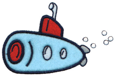 Embroidery Design: Submarine Applique4.18" x 2.64"