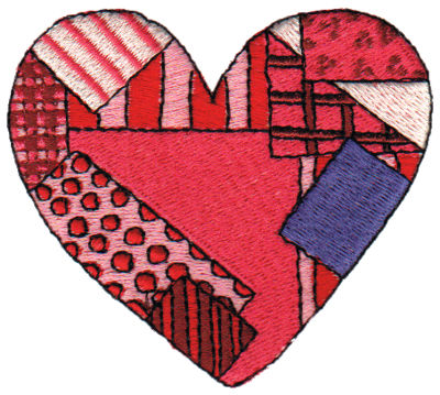 Embroidery Design: Patchwork Heart2.95" x 2.68"