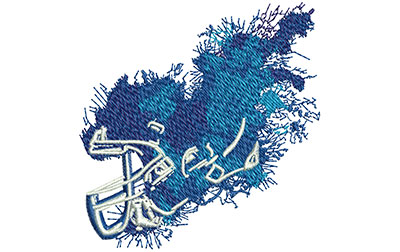 Embroidery Design: Football Helmet Splatter Lg 3.46w X 3.55h