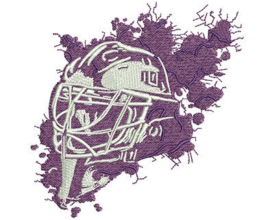 Embroidery Design: Splatter Goalie Mask Lg 3.72w X 3.76h