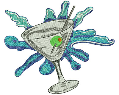 Embroidery Design: Martini Glass Lg 4.46w X 3.79h