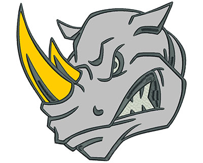 Embroidery Design: Rhino 8" Applique 8.01w X 7.53h