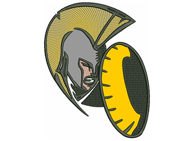 Embroidery Design: Trojan 8" Applique 6.25w X 8.01h