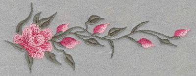 Embroidery Design: Rose Single Horizontal Large5.94w X 2.3h