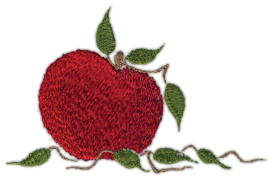 Embroidery Design: Apple4.54" x 2.95"