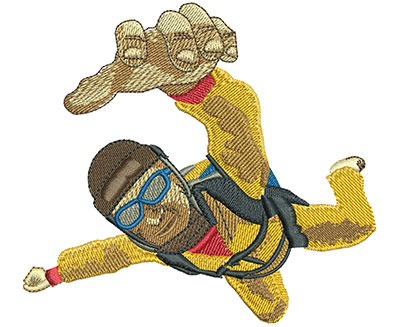 Embroidery Design: Skydive In Your Face Lg 4.28w X 3.89h