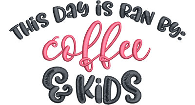 Embroidery Design: Coffee Kids Lg 6.51w X 3.86h