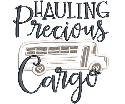 Embroidery Design: Hauling Precious Cargo Applique Lg 5.43w X 5.84h