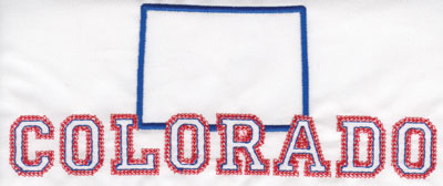 Embroidery Design: Colorado Outline and Name3.22" x 7.96"