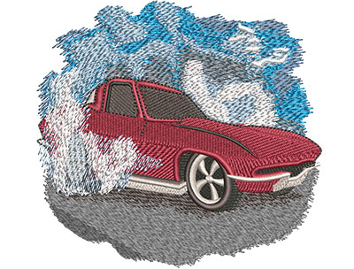 Embroidery Design: Classic Red Car Lg 4.42w X 4.13h