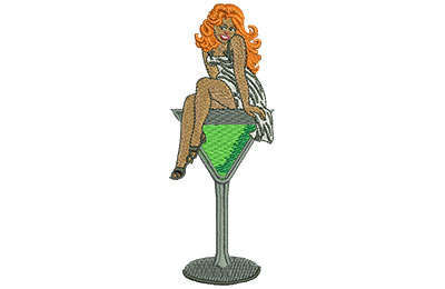 Embroidery Design: Pin Up Martini Lg 1.66w X 4.48h