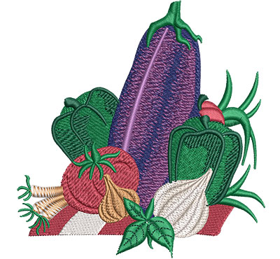 Embroidery Design: Vegetable Layout Lg 4.34w X 4.52h