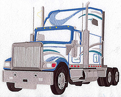 Embroidery Design: Truck semi 9.75w X 7.75h